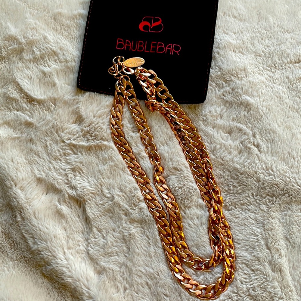 Baublebar Rose Gold double necklace